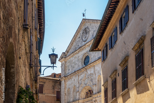 Italy, Tuscany, Montepulciano, Facade of St. Agostino Church photo