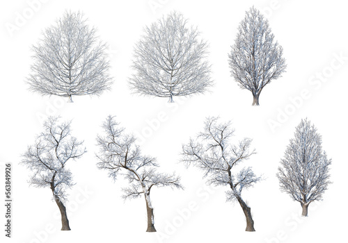 3d render trees and mountains during winter