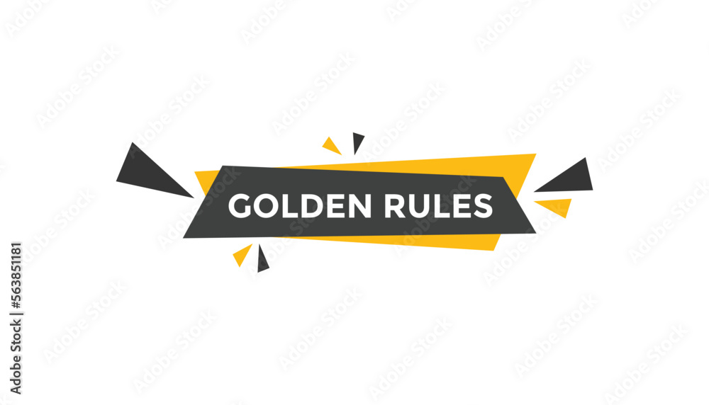 Golden rules button web banner templates. Vector Illustration
