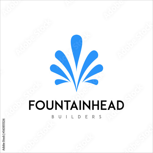 fountainhead abstract logo design vector