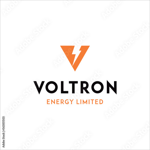 Volt Logo Design. Initial V and lightning