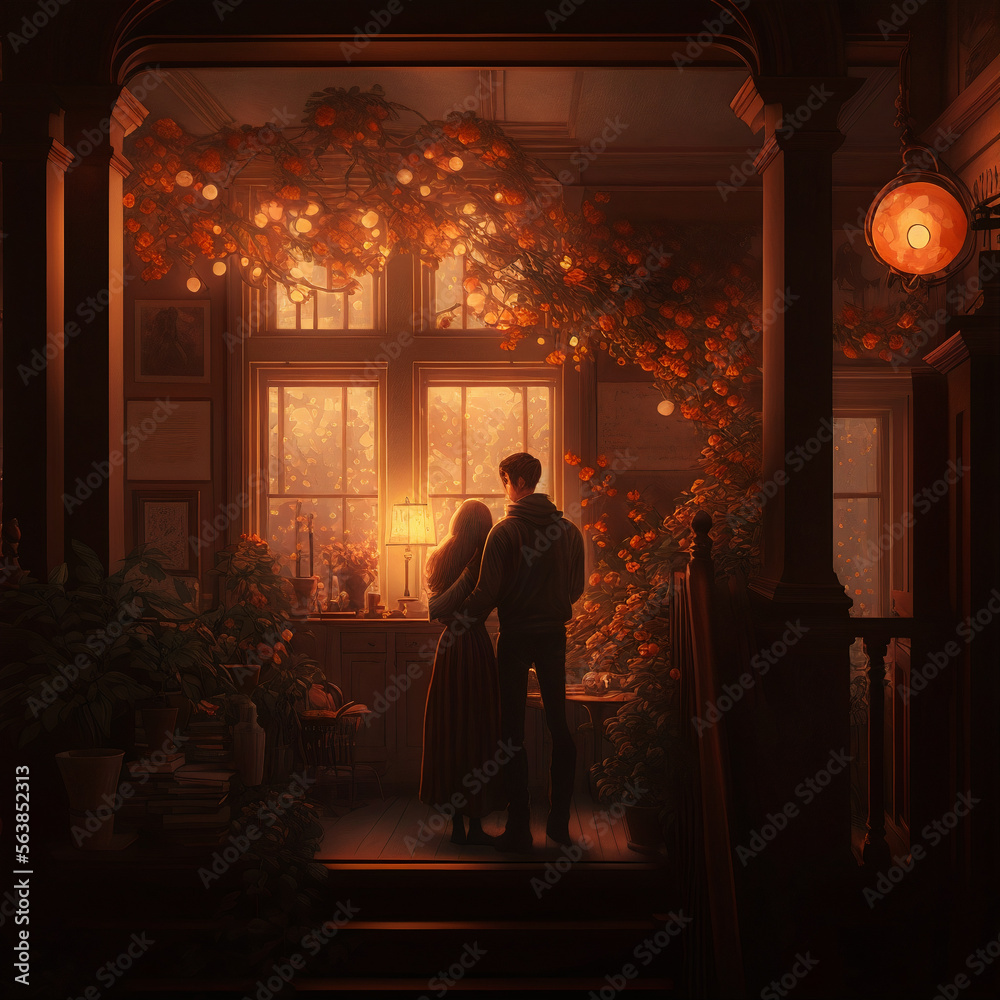 Romantic landscape with fall scenery Romantic landscape with fall scenery