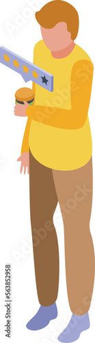 Review drink icon isometric vector. Food critic. Restaurant cooking