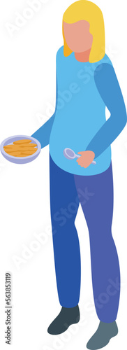 Food critic icon isometric vector. Safety person. Wine health