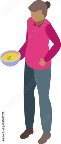 Important food control icon isometric vector. Safety critic. Cooking person