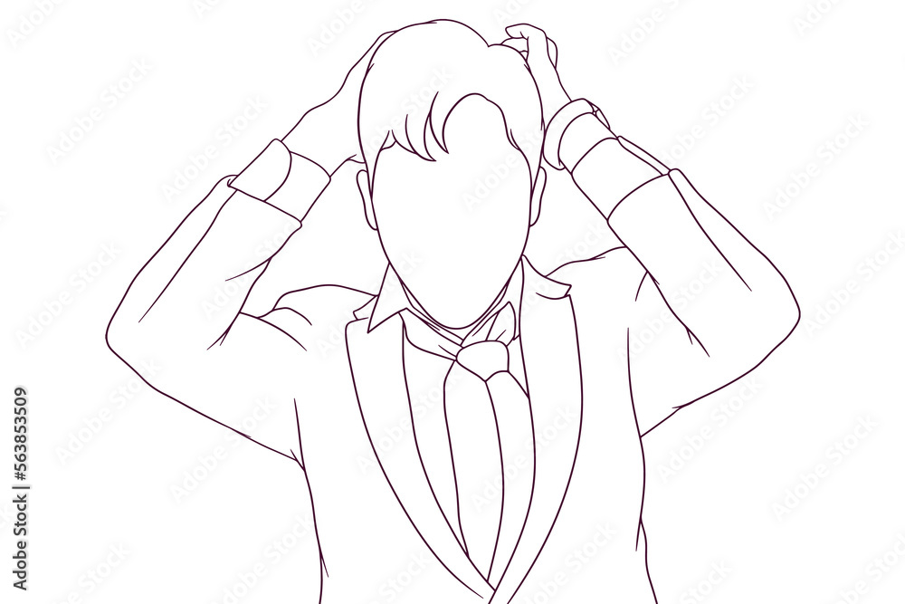 stressed businessman hand drawn style vector illustration stressed businessman hand drawn style vector illustration