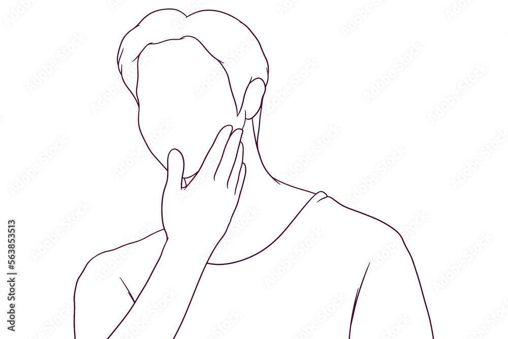 young handsome man hand drawn style vector illustration young handsome man hand drawn style vector illustration