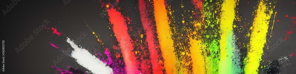 Abstract color burst on black background, wallpaper, grunge, splat
