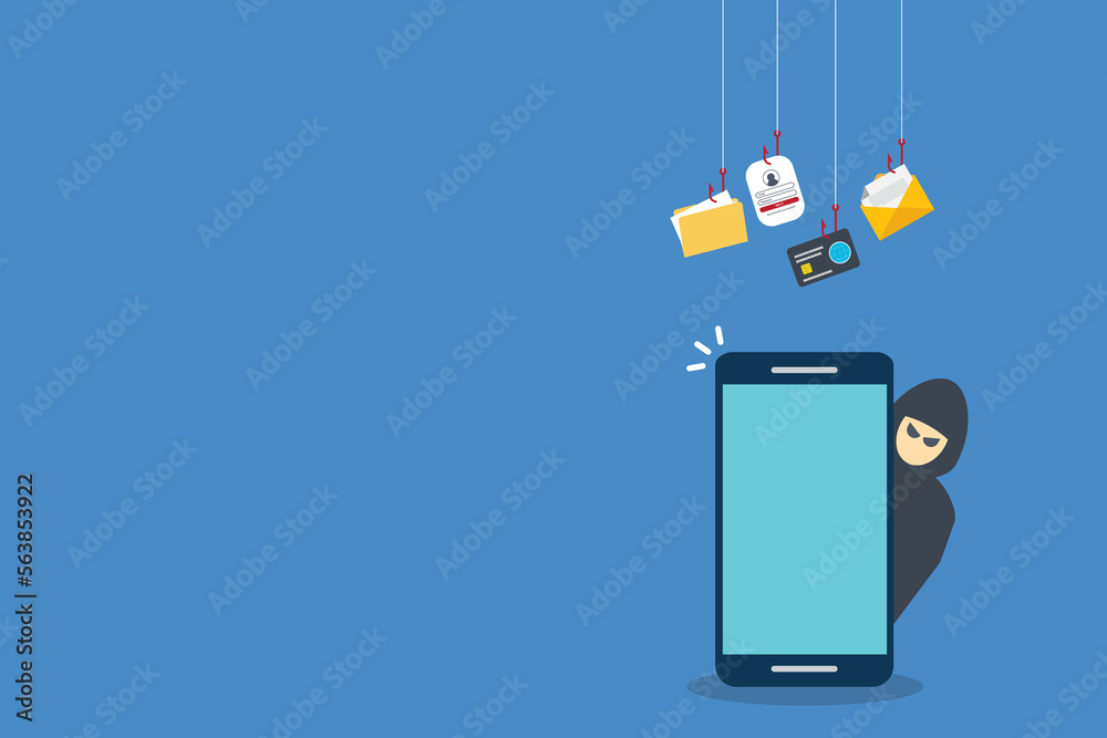 Hacker stealing confidential data, personal information and credit card ...