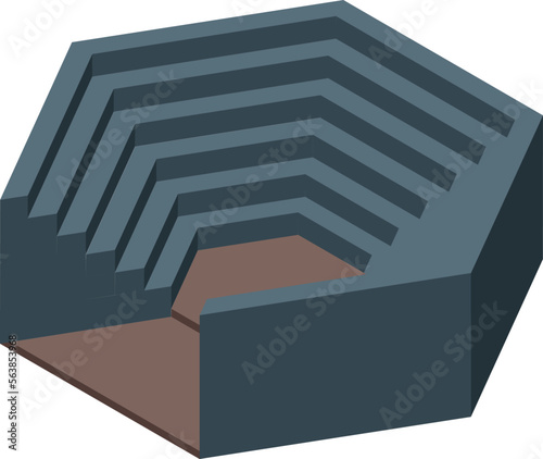 Black amphitheater icon isometric vector. City travel. Scene europe