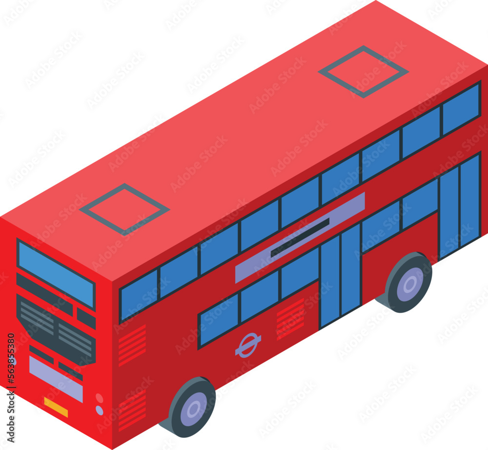 London bus icon isometric vector. England city. Old tour London bus icon isometric vector. England city. Old tour