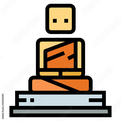 buddha filled outline icon style