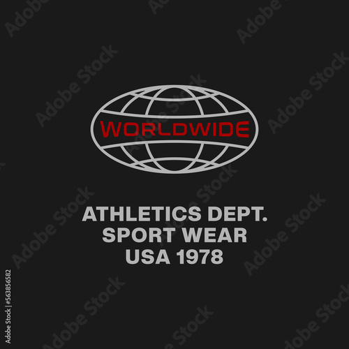 worldwide athletic dept, typography for print t shirt
