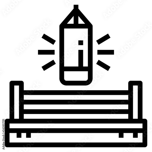 boxing line icon style