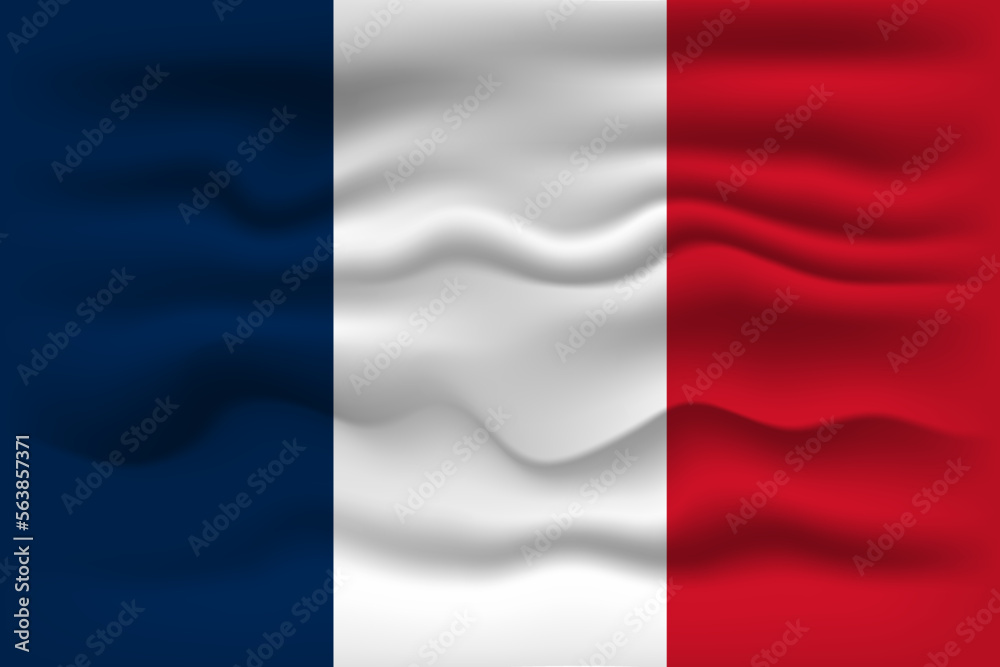 Waving flag of the country Saint Martin. Vector illustration.