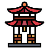 shrine filled outline icon style