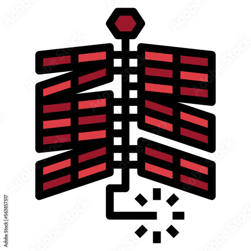 firecrackers filled outline icon style