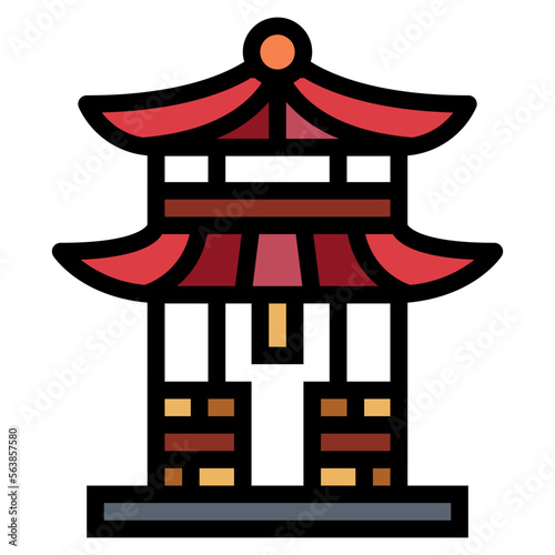 shrine filled outline icon style