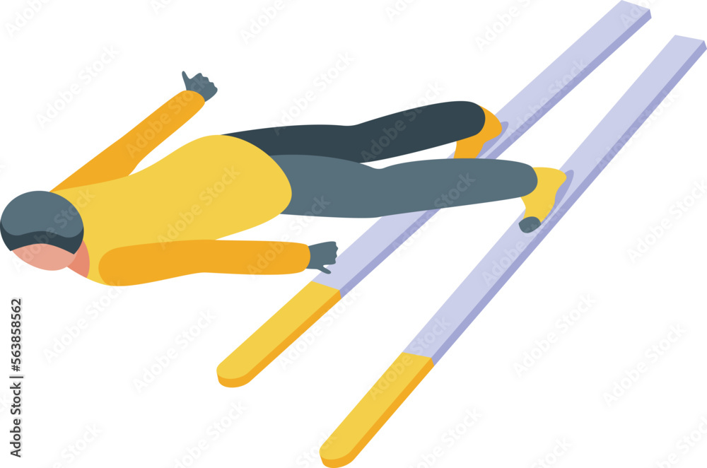 Ski jumping icon isometric vector. Sport snow. Jumper sport Ski jumping icon isometric vector. Sport snow. Jumper sport
