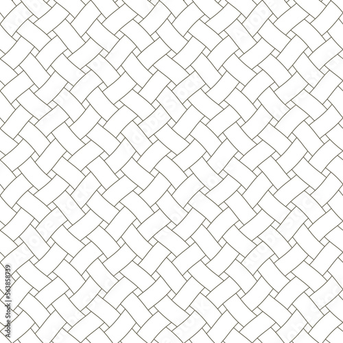 Vector seamless twisted line texture with relief effect. White background