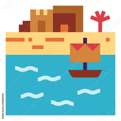 nile river flat icon style