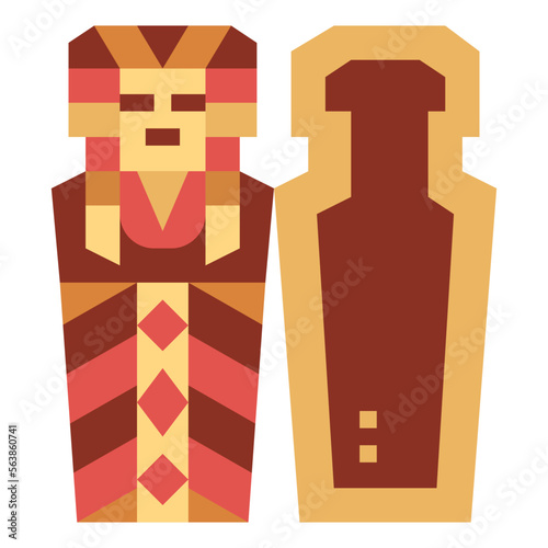 sarcophagus flat icon style