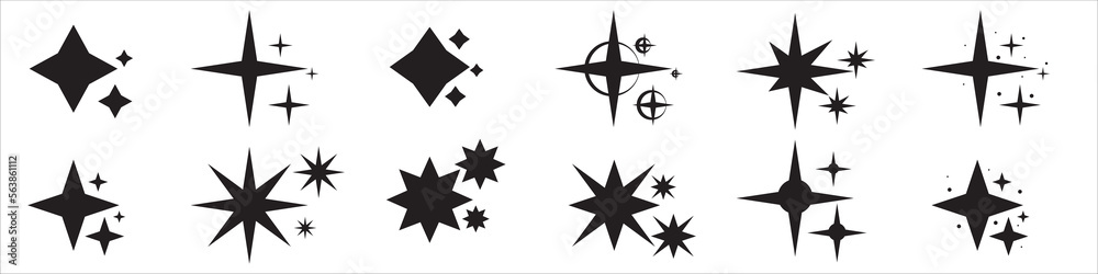 stars, radiance icon vector illustration