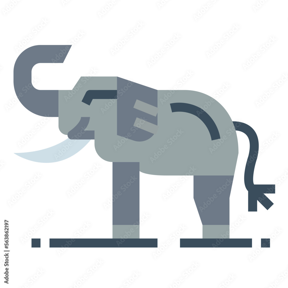 elephant flat icon style elephant flat icon style