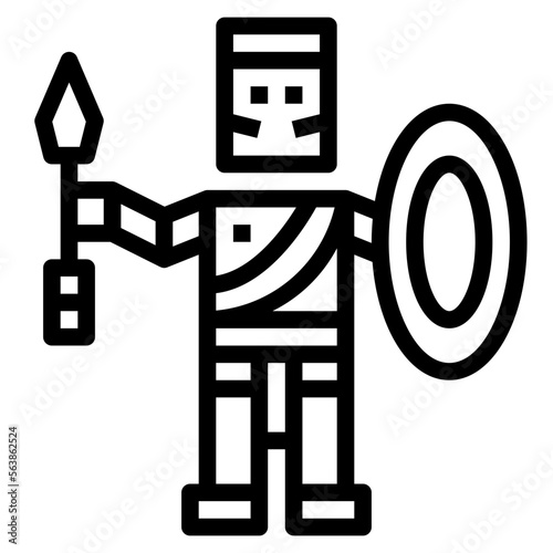 barbarian line icon style