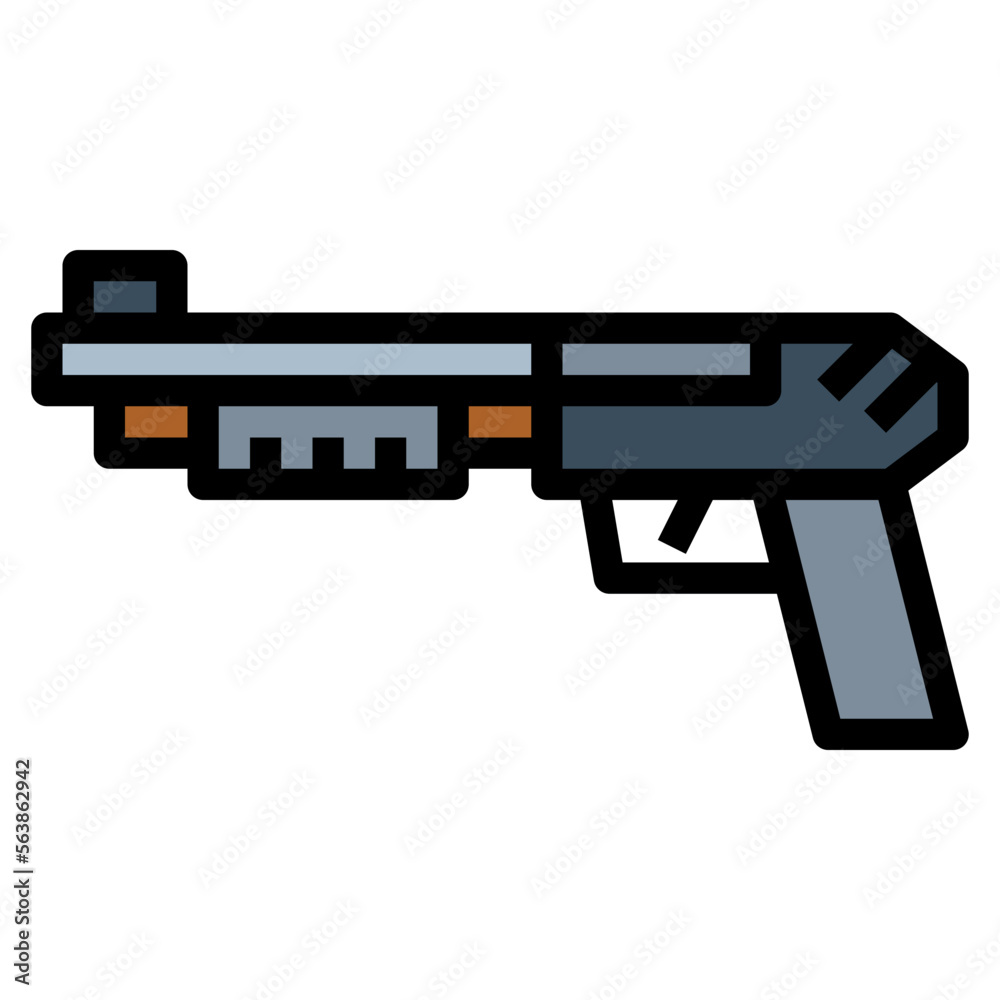 Shotgun filled outline icon style Shotgun filled outline icon style