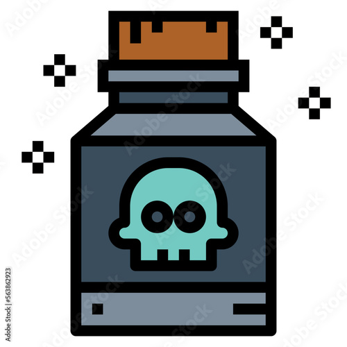 poison filled outline icon style