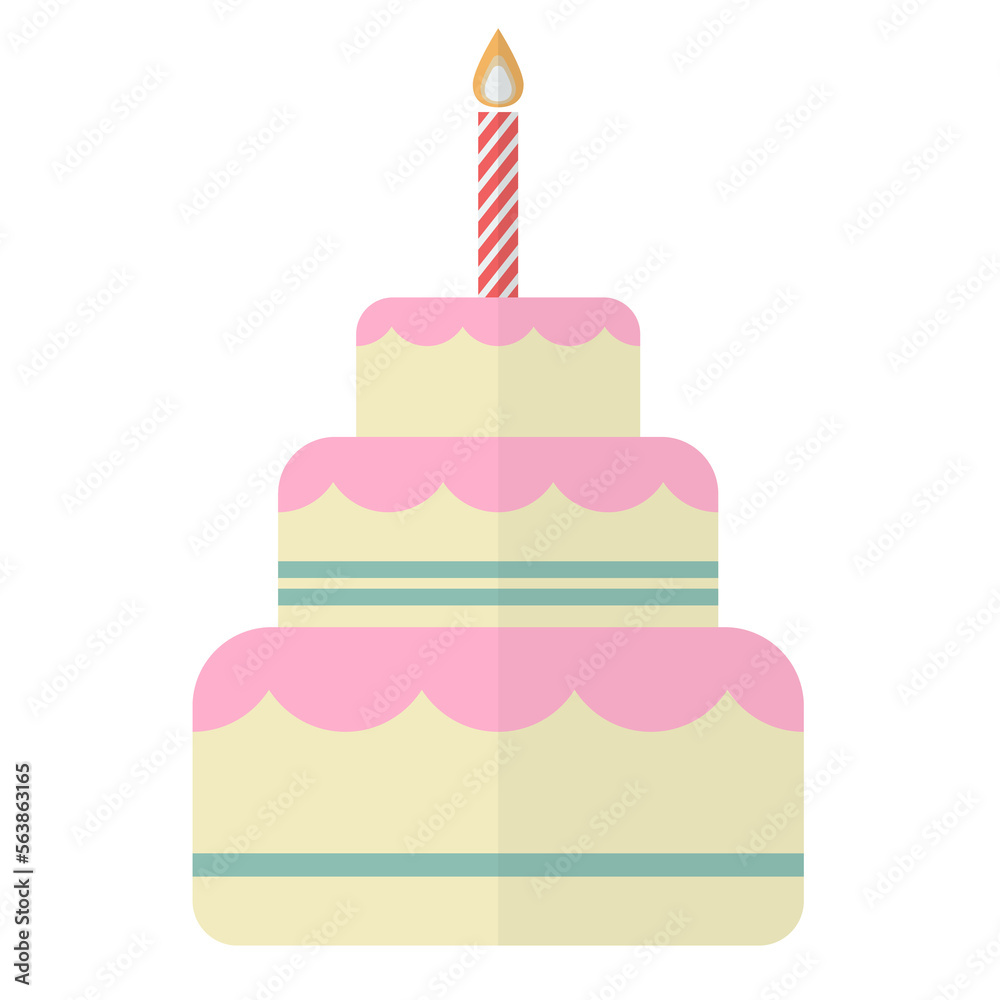 Wedding cake Valentine's Day Flat Icon Wedding cake Valentine's Day Flat Icon