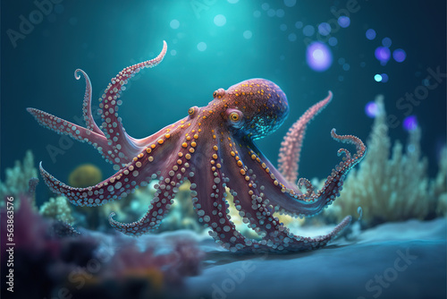 octopus in the deep sea, Generative AI
