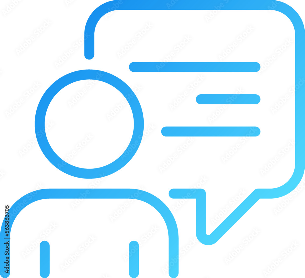 Speech balloon near talking person pixel perfect gradient linear vector icon. Communication process visualisation. Thin line color symbol. Modern style pictogram. Vector isolated outline drawing Speech balloon near talking person pixel perfect gradient linear vector icon. Communication process visualisation. Thin line color symbol. Modern style pictogram. Vector isolated outline drawing
