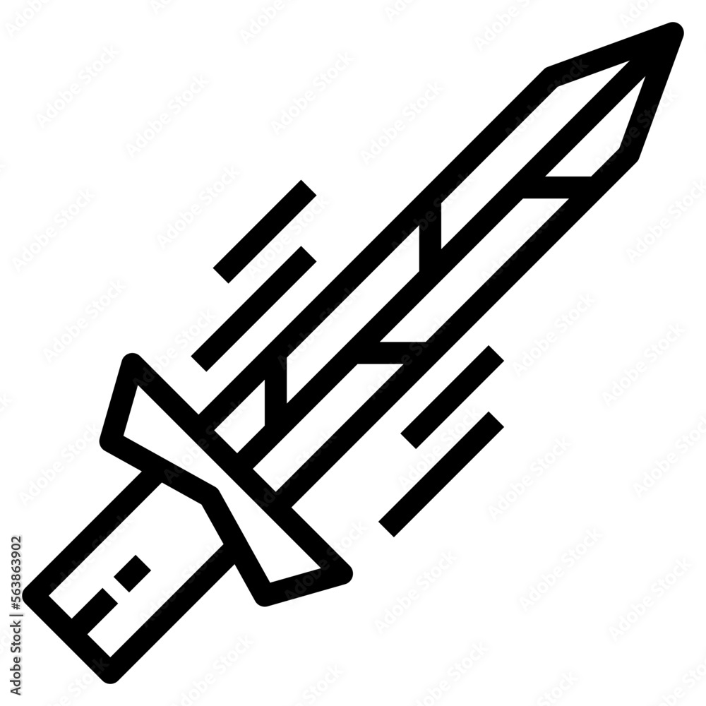 sword line icon style sword line icon style