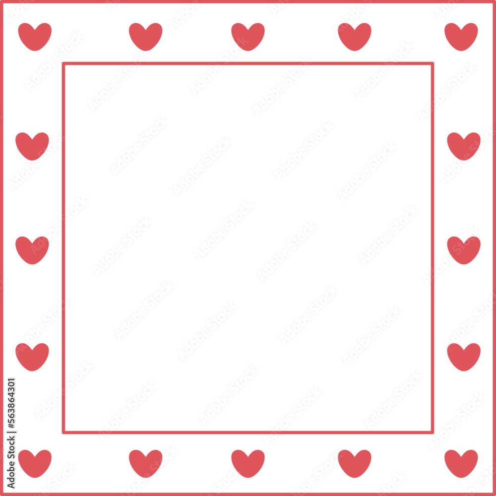 Valentine Frame Border Heart Square Shape Valentine Frame Border Heart Square Shape