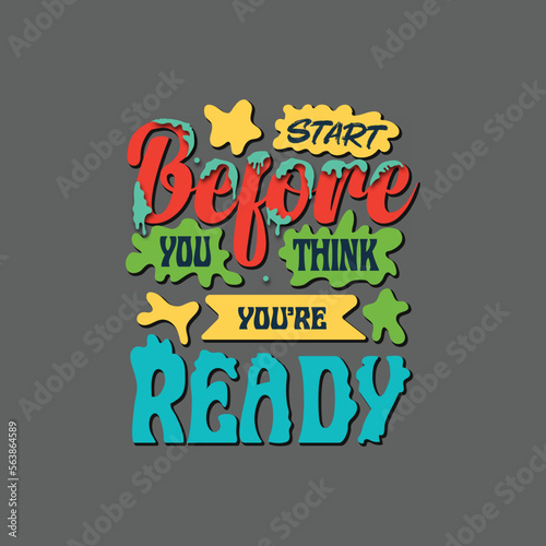 Typography Tshirt design idea. Embossed tape and brush calligraphy. Vector