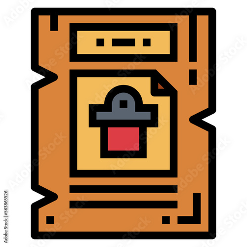 wanted filled outline icon style