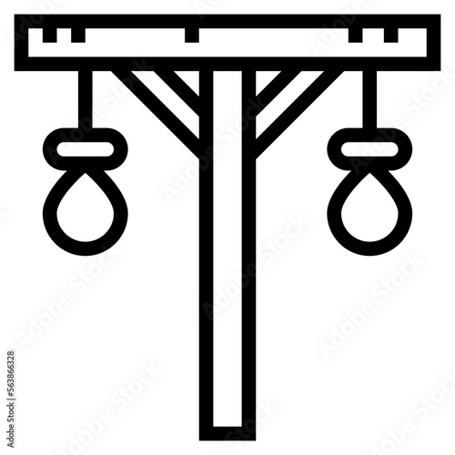 Gallows line icon style