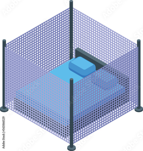 Mosquito protective bedroom net icon isometric vector. Electric cream. Malaria person