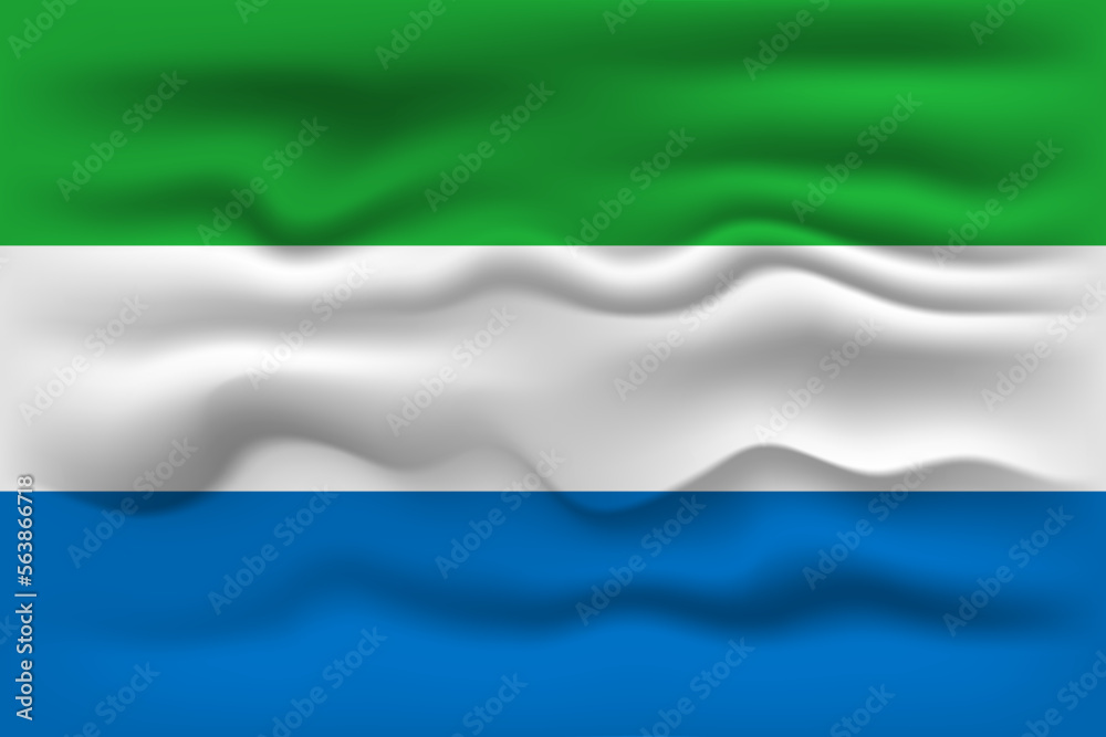 Obraz premium Waving flag of the country Sierra Leone. Vector illustration.