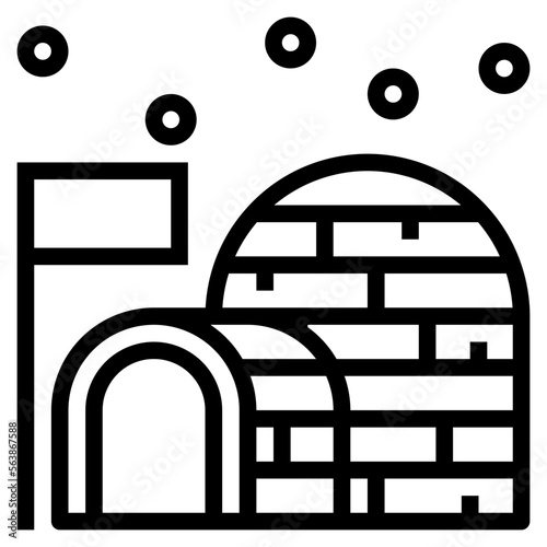 Igloo line icon style