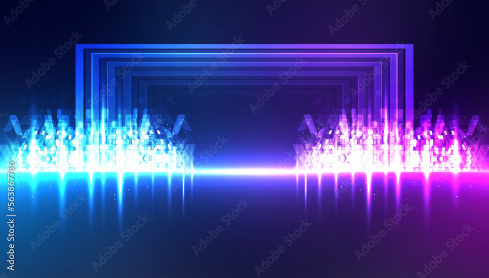 Metaverse abstract background concept. Perspective laser grid. Future technology. Digital science fiction matrix background.