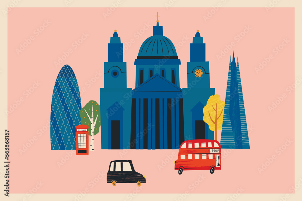 London cityscape landmarks vector illustration 
