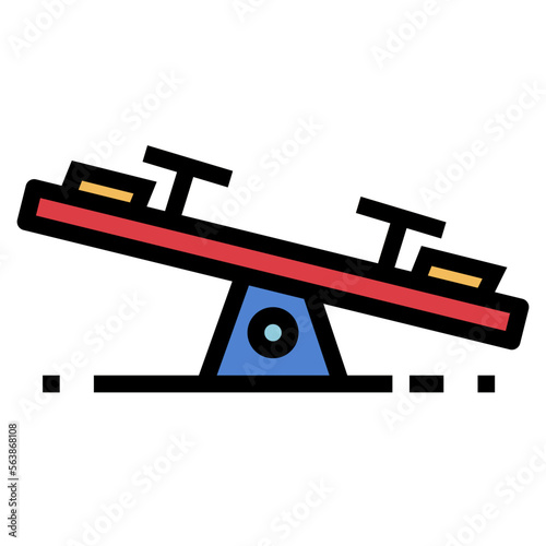 seesaw filled outline icon style