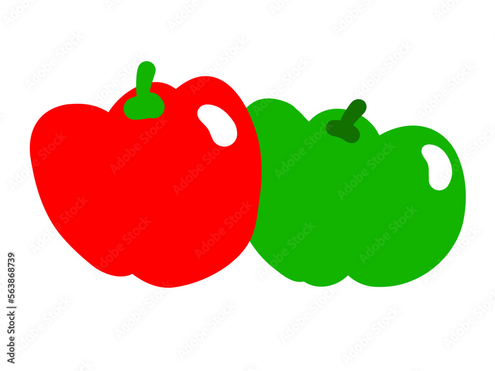 かわいいパプリカ／手描きイラスト素材