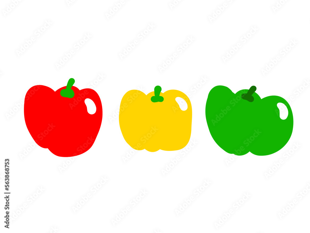 かわいいパプリカ／手描きイラスト素材