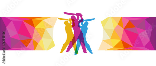Cricket sport graphic for use as a template for flyer or for use in web design.