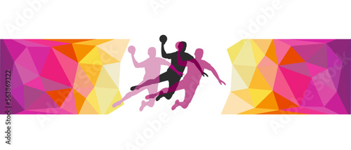 Handball sport graphic for use as a template for flyer or for use in web design.