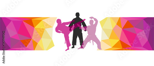Martial art sport graphic for use as a template for flyer or for use in web design.